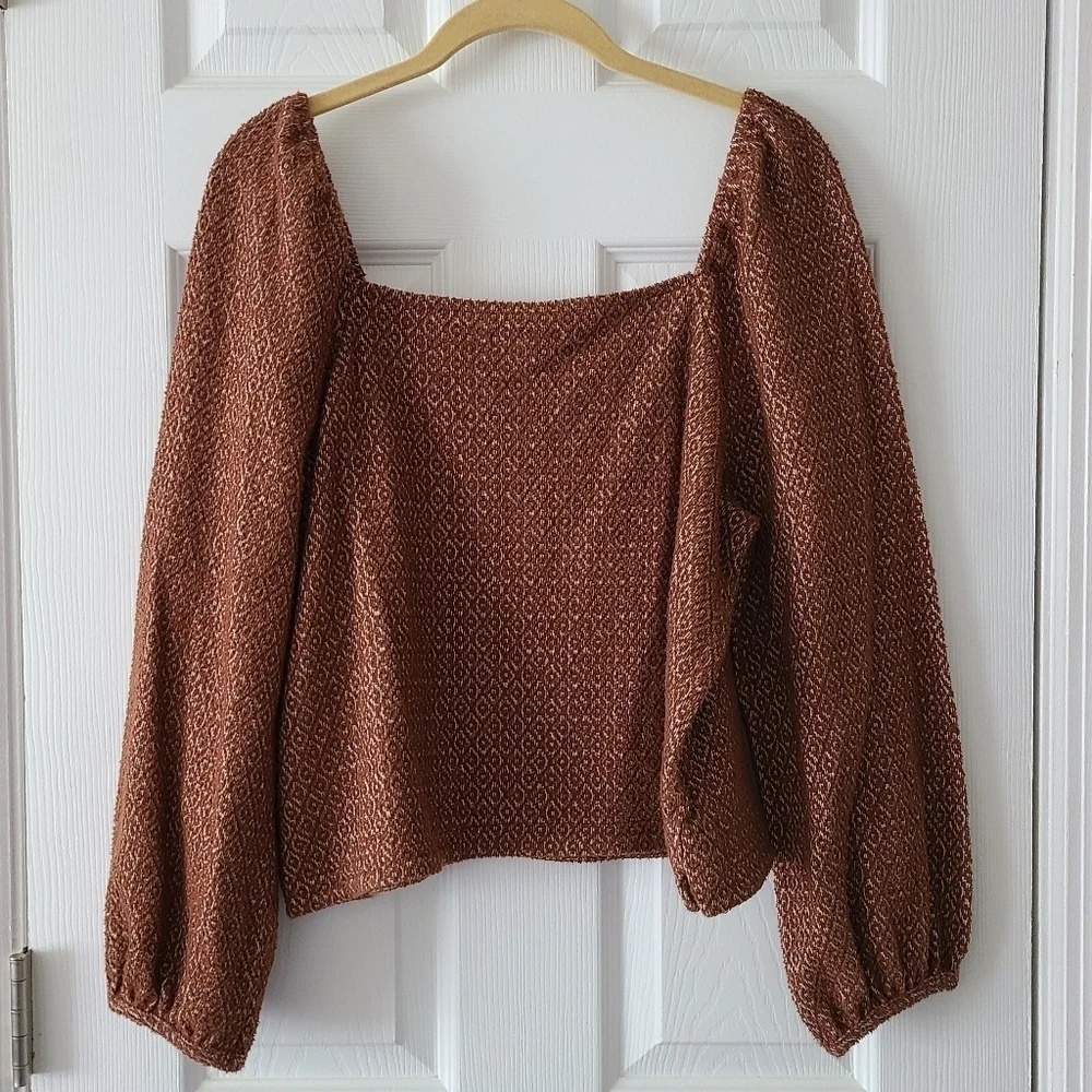 Madewell Jacquard Puff Sleeve Crop